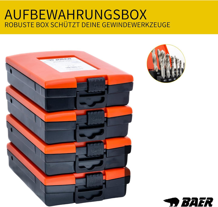 BaerCoil BAER Gewindeschneider Set HSSG: Maschinengewindebohrer Sackloch + Kernlochbohrer: M 3 - M 1