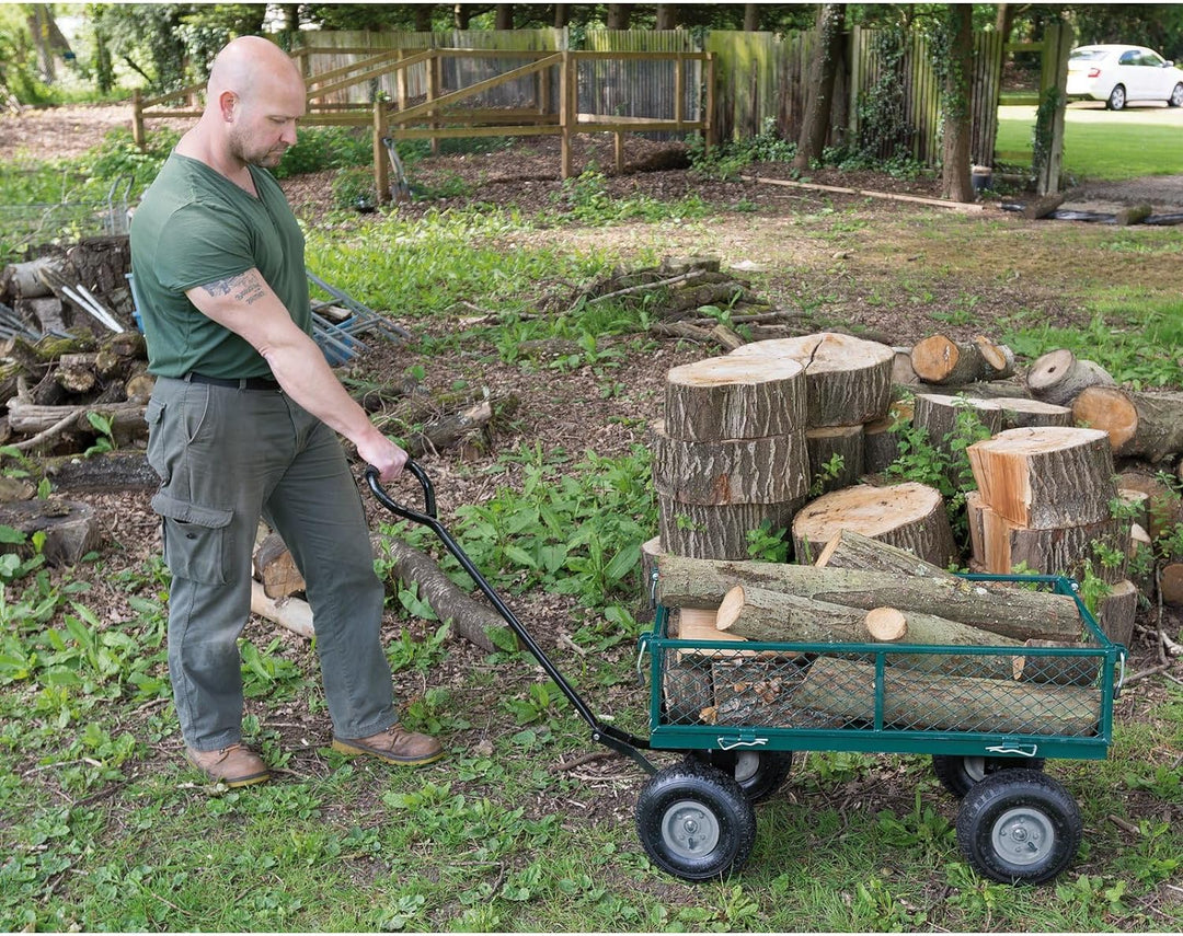 DRAPER Stahlgeflecht-Gartenwagen, – grün