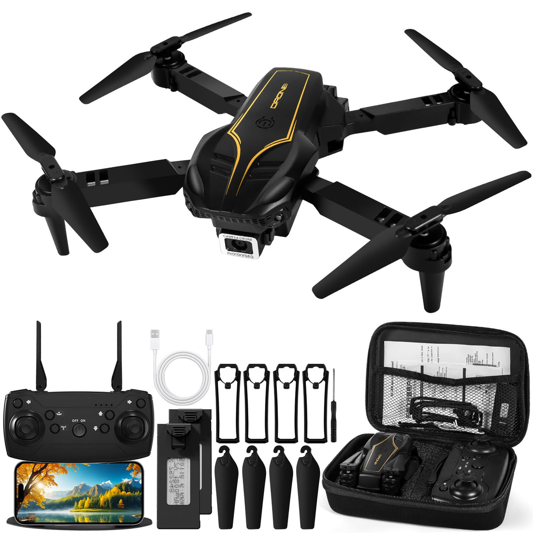 Reichweite faltbare Drohne mit Kamera für Anfänger – 60+ Min.Flugzeit,WiFi FPV Quadrocopter mit 4K H