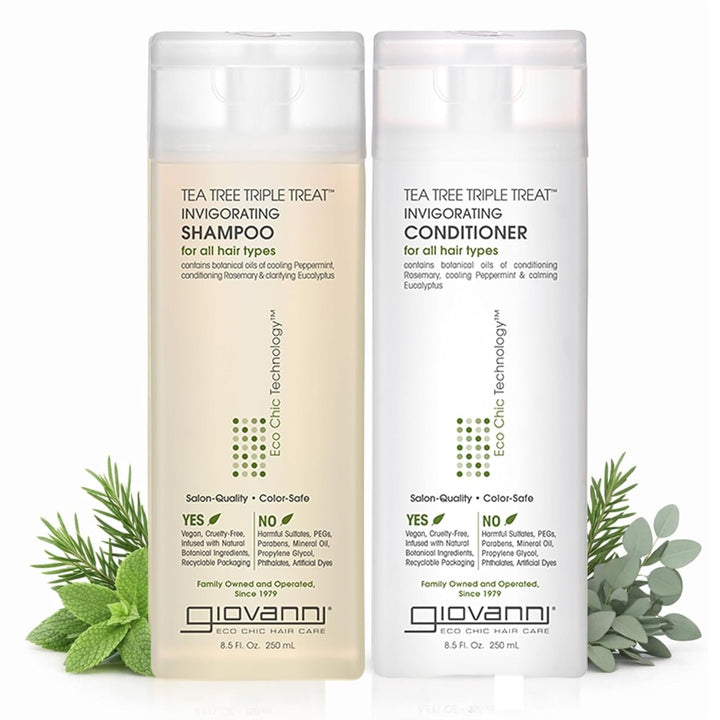 Giovanni Tea Tree Triple Treat , Duo Set Shampoo &amp; Conditioner, 8.5 Oz Each Bottle by Giovanni