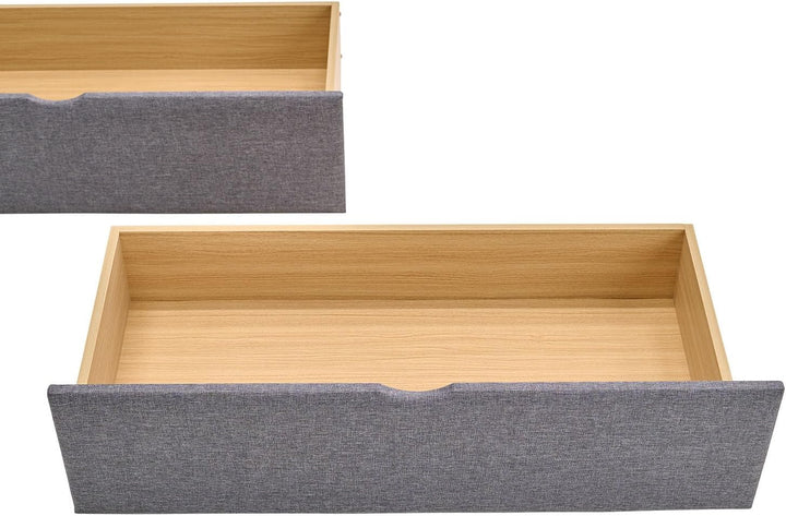 Homestyle4u 1916, Bettkasten Aufbewahrung mit Rollen, Bett Schublade 2er Set, Bettauszug Grau
