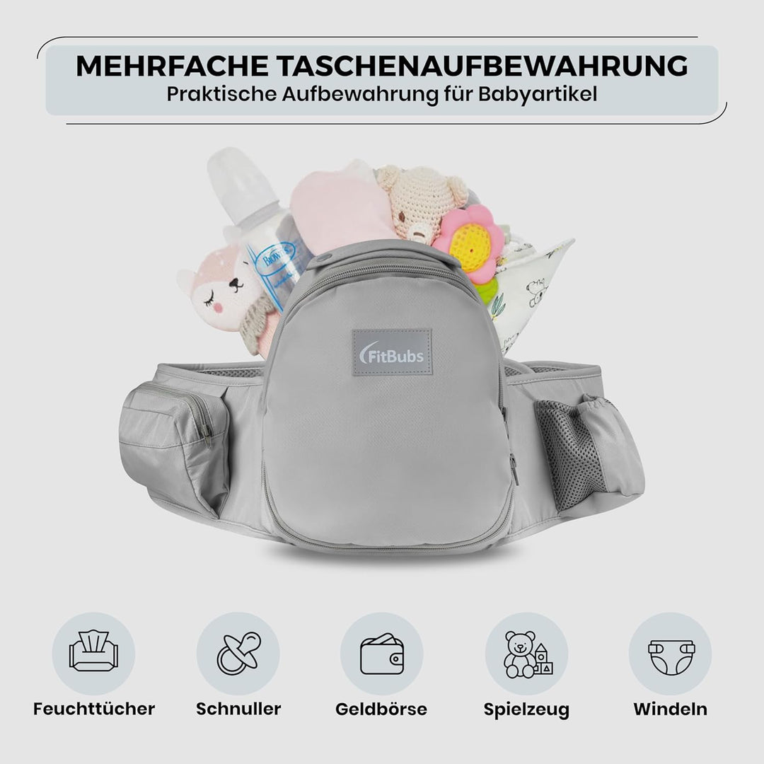 Babytrage für Neugeborene ab Geburt, 2-in-1 Babytrage mit Hüftsitz, Geeignet für 3–36 Monate, 3–20 k