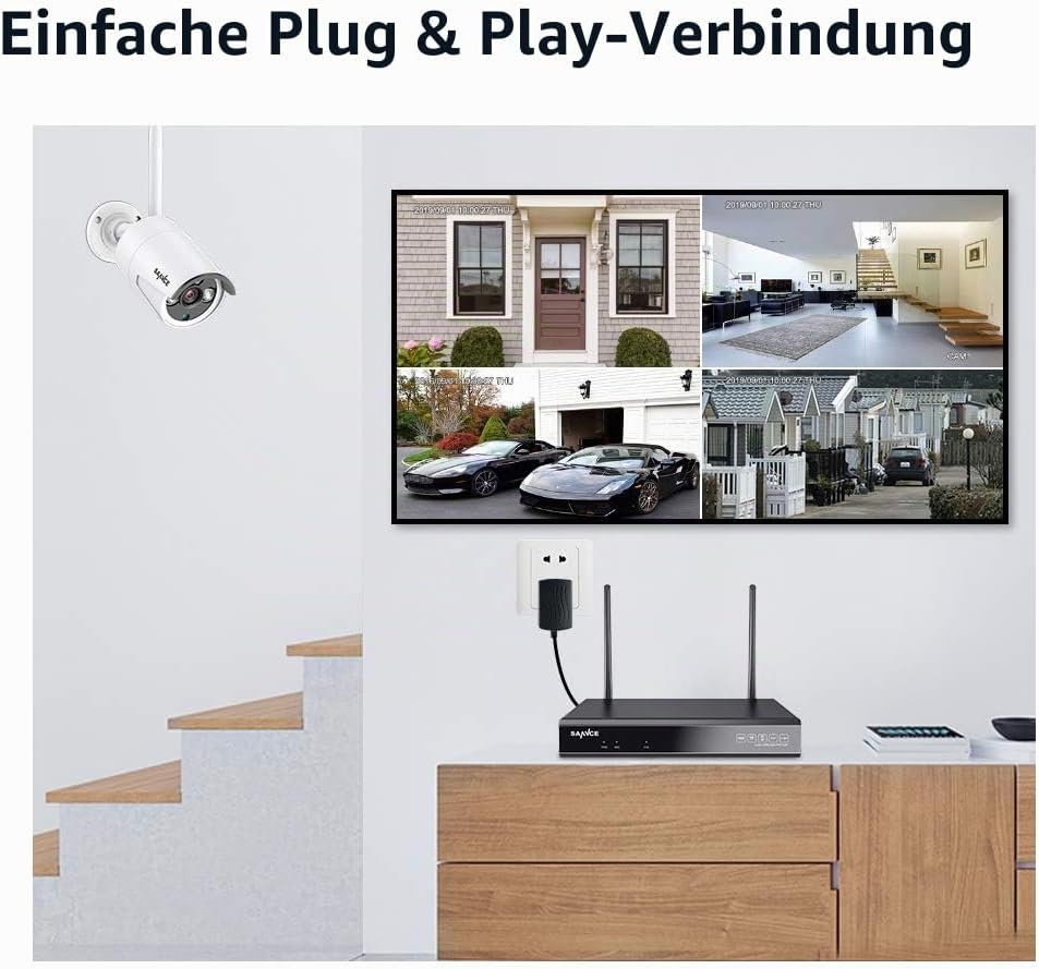 SANNCE WLAN Kamera Set 2 Stück 3MP nur für SANNCE 3MP WLAN Überwachungskamera System 2 Stück Kamera,