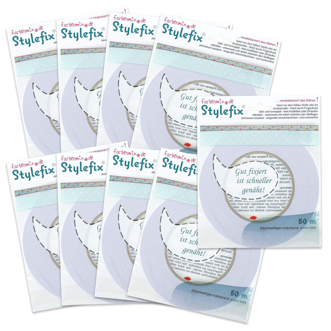 Farbenmix.de 3X 3er Pack STYLEFIX doppelseitiges Klebeband (1Rolle = 50m, ca. 4mm breit)