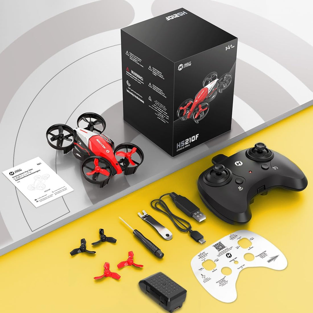 Holy Stone HS210F Mini Drohne für Kinder, 2 in 1 RC Quadrocopter mit Landmodus and Flugmodus, 2 Akku