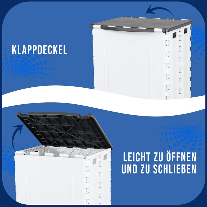 Faltbarer Mülleimer 30L mit Deckel – Klappbarer Abfalleimer Camping, Wohnmobil & Outdoor – platzspar