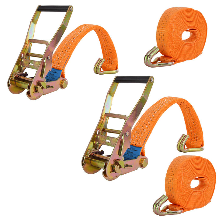 TRUTZHOLM 2X Spanngurt mit Ratsche Zurrgurt 6m 3000kg 3to 2-TLG. 35mm TÜV/GS orange