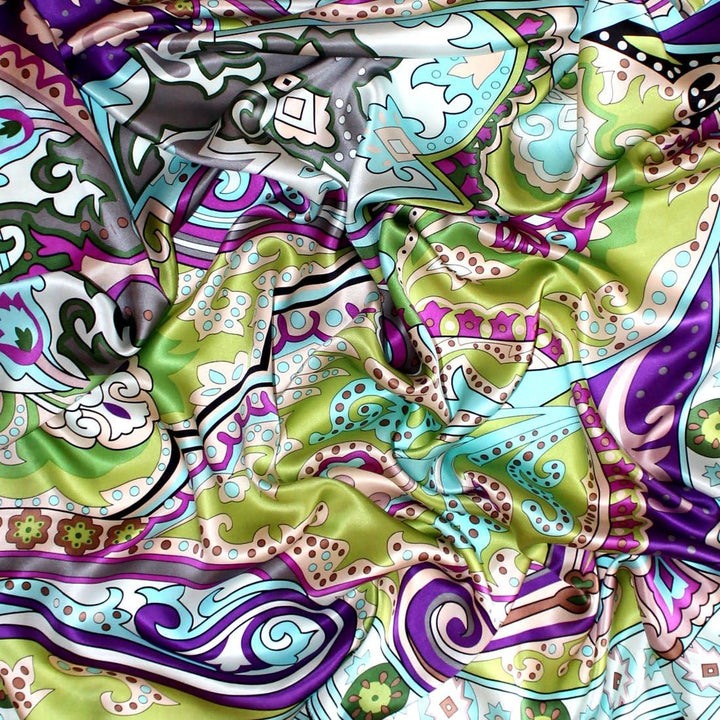 Lorenzo Cana Luxus Frauen Seidentuch aufwändig bedruckt Tuch 100% Seide 110 x 110 cm harmonische Far