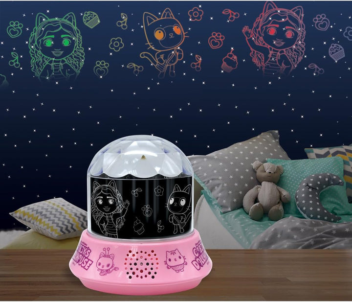 Lexibook, Gabby's Dollhouse, Nachtlicht mit Lautsprecher, Projektionen der Gabby's Dollhouse-Serie,