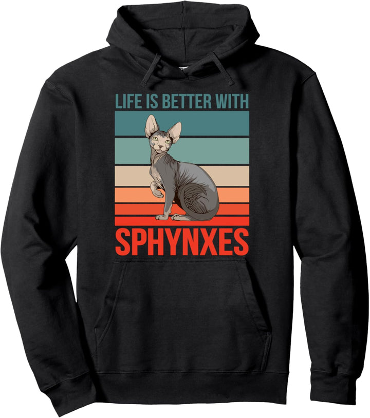 Leben besser mit Sphynx-Katzen Katzen Besitzer Sphynx-Katze Pullover Hoodie