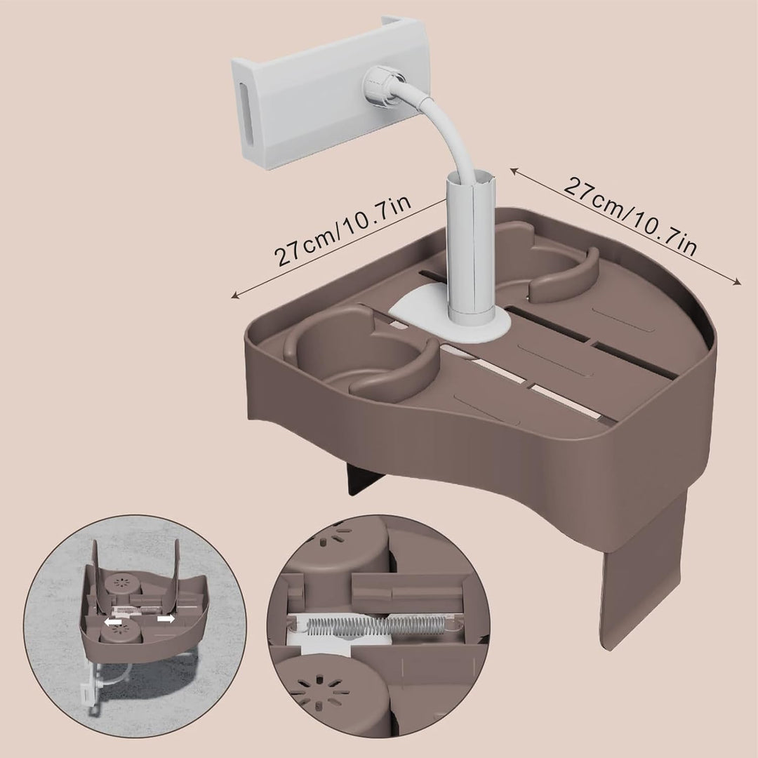 Tisch, Becherhalter | -Seitentischtablett | Verstellbarer Spa -Caddy mit 2 Tasse Halter für die Bade