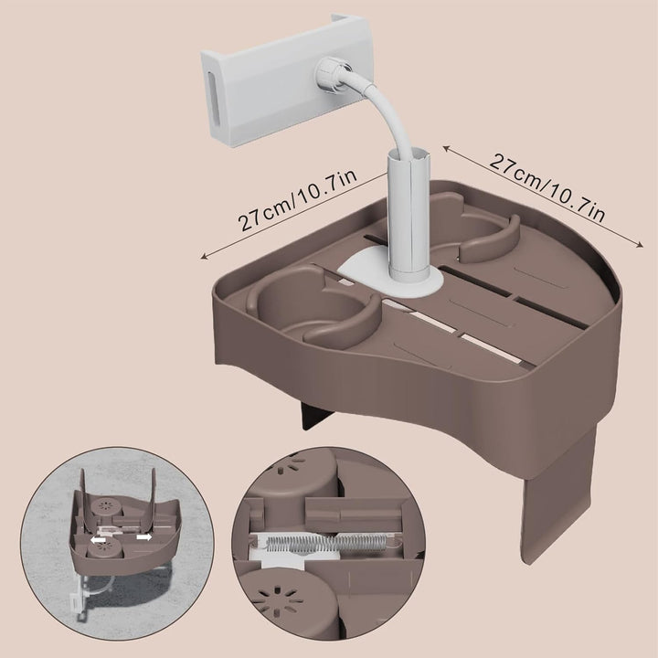 Tisch, Becherhalter | -Seitentischtablett | Verstellbarer Spa -Caddy mit 2 Tasse Halter für die Bade