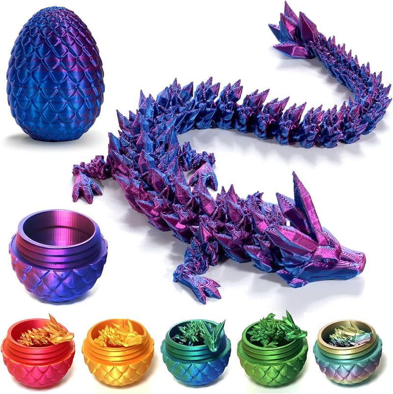 Yearsahrk 3D Gedrucktes Drachenei Geheimnisvolle Drachen Spielzeug Realistische Realistische Bewegli