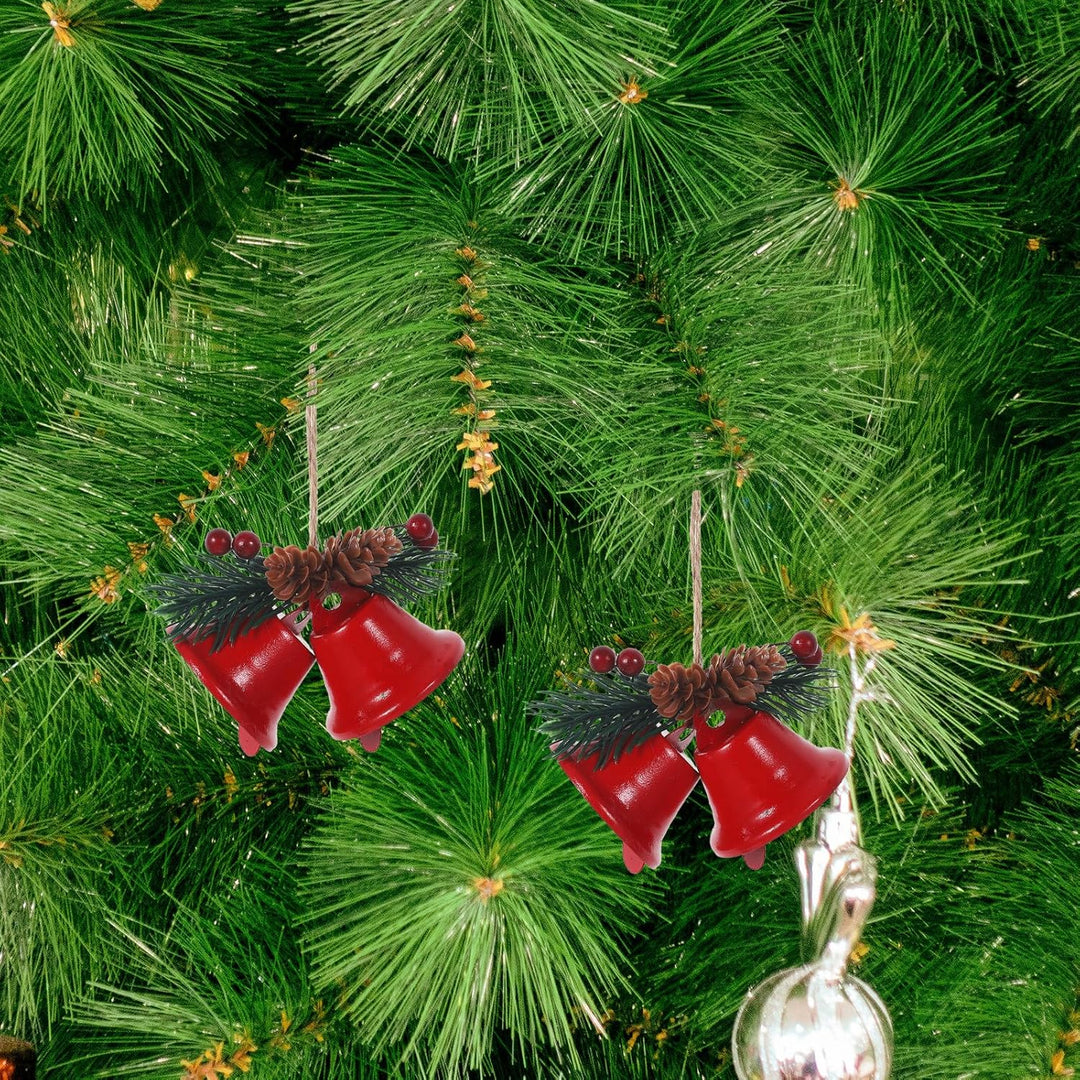 IMIKEYA 6 Stück Glöckchen Weihnachtsbaumschmuck: rustikale Weihnachtsglocke Metall Rot Vintage Glock