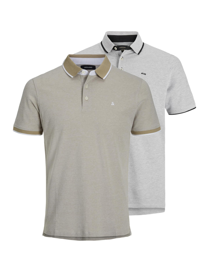 JACK & JONES Male Poloshirt 2er-Pack Einfarbig Poloshirt Poloshirt S Crockery, Poloshirt S Crockery
