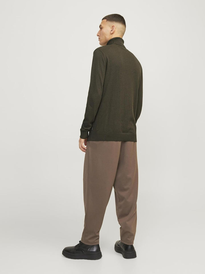JACK & JONES Herren JJEEMIL Knit ROLL Neck NOOS 12157417 XL Grün (Olive Night Detail: Melange), XL G