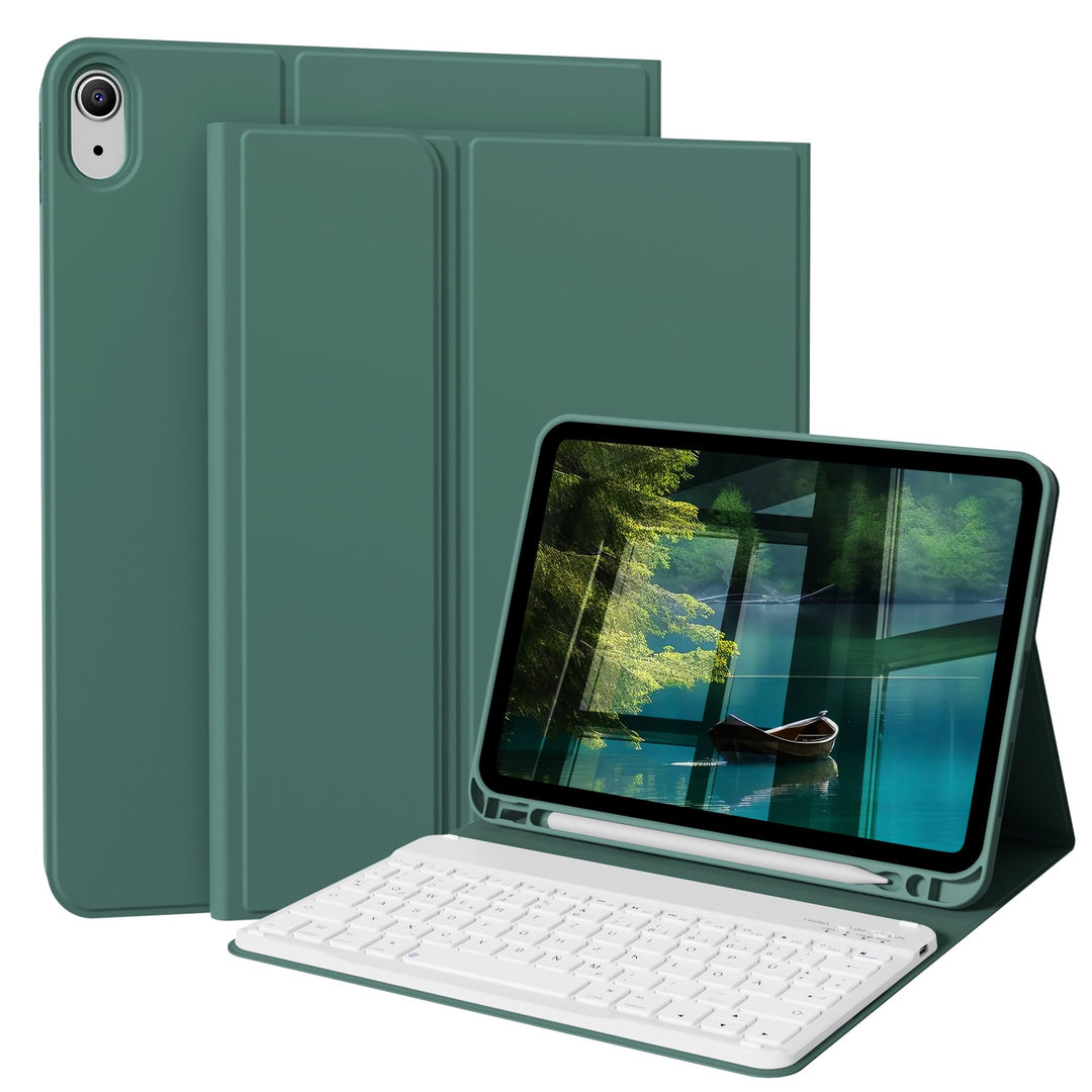 Hülle mit Tastatur für iPad A16 11. Generation 2025, für iPad 10. Generation 2022 10,9 Zoll, Bluetoo