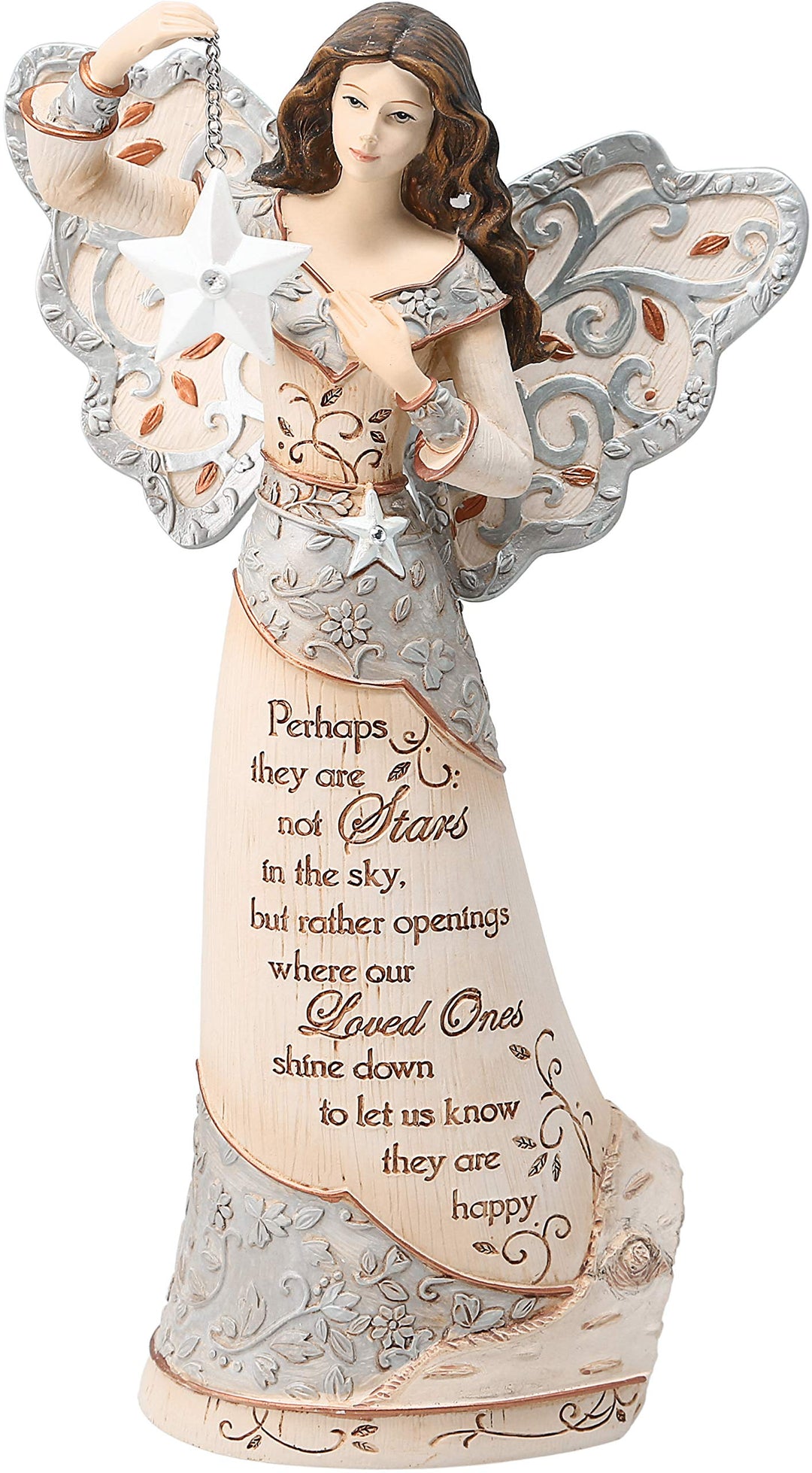 Pavilion Gift Company Elements Beileidsengel mit Stern, 22,9 cm Stars in the Sky, Stars in the Sky