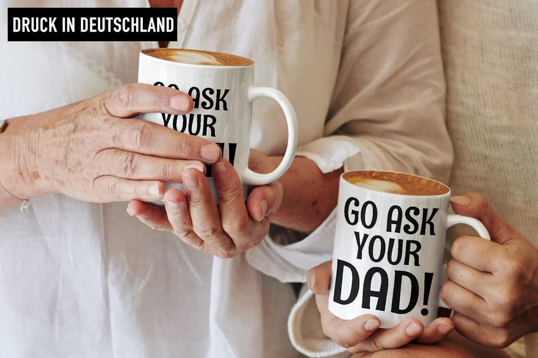 Trendation - Geschenk für Mama und Papa Vater und Mutter Tassen Set Lustiger Spruch Geschenkidee Wei