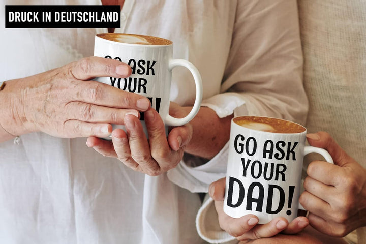 Trendation - Geschenk für Mama und Papa Vater und Mutter Tassen Set Lustiger Spruch Geschenkidee Wei