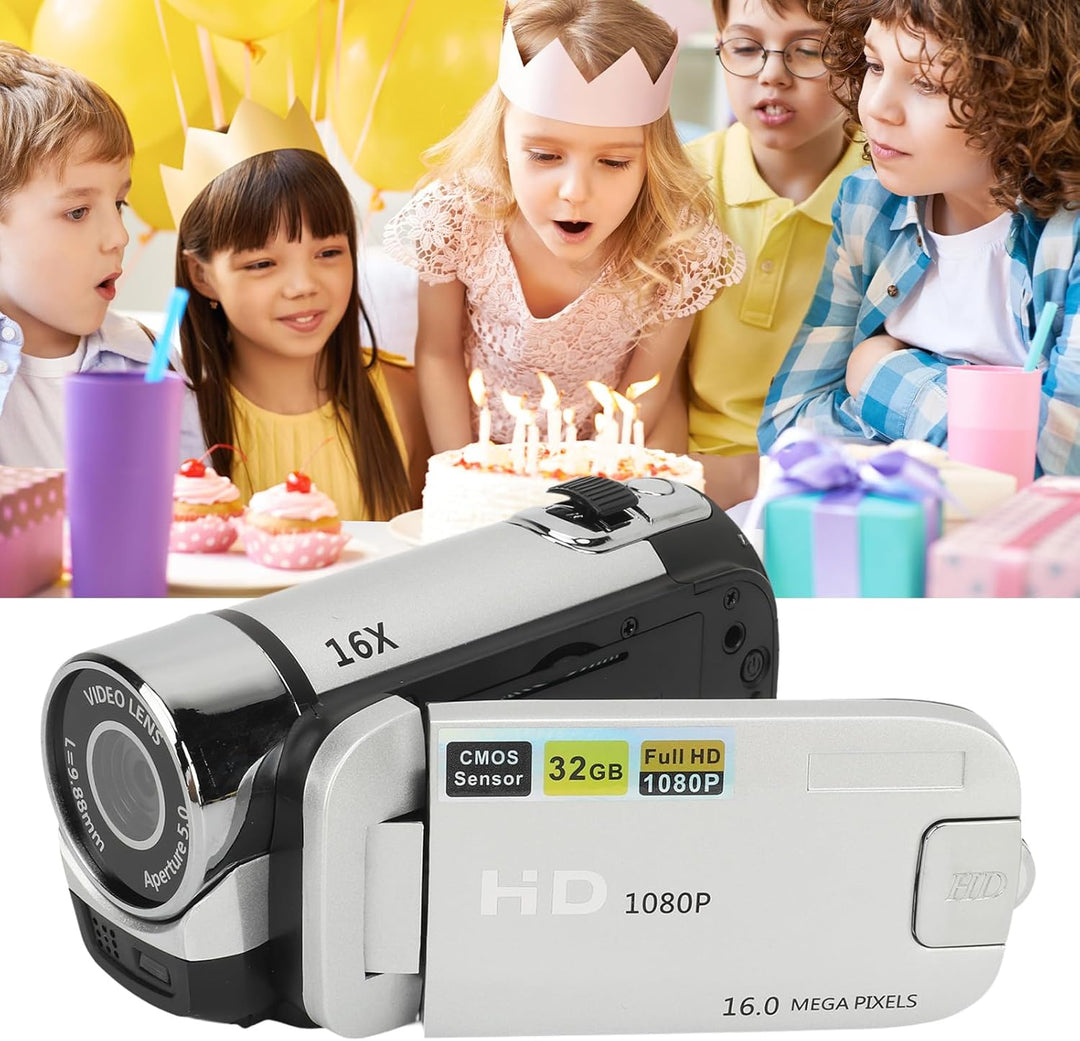 D90 1080P 16MP Digitalkamera 2,4 Zoll Drehbare Bildschirmkamera 16X Zoom HD Videorecorder mit Füllli