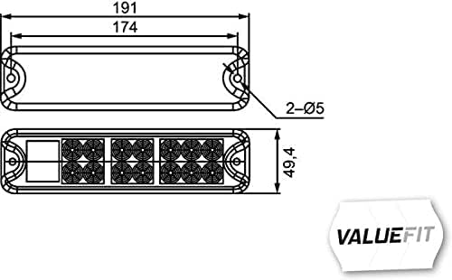 HELLA - Heckleuchte - Valuefit - LED - 12/24V - Anbau/geschraubt - Lichtscheibenfarbe: rot/glasklar