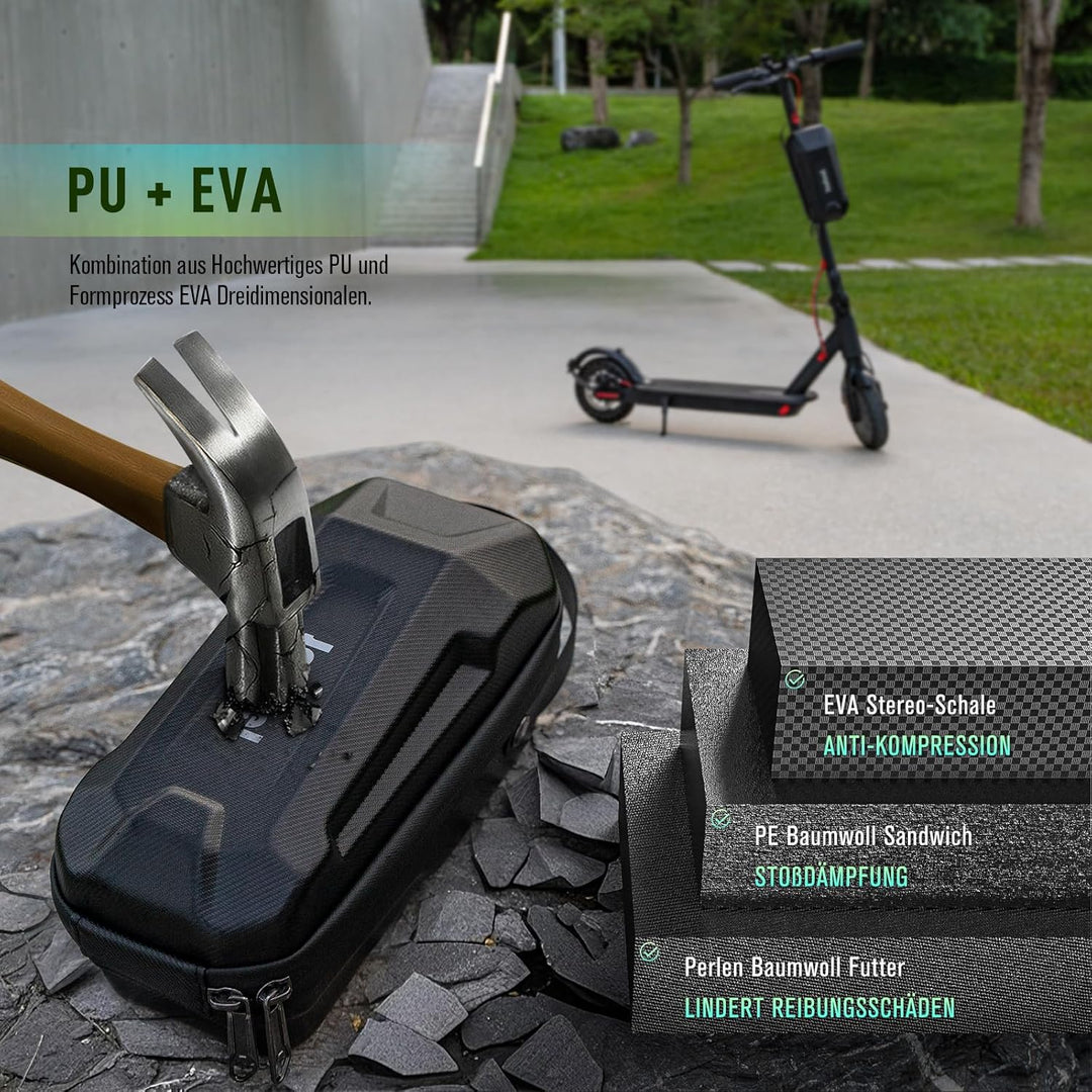 Jeebel 3/4/5L E Scooter Tasche, Grosse Kapazität wasserdichte Lenkertasche mit Schnellverschluss-Mon