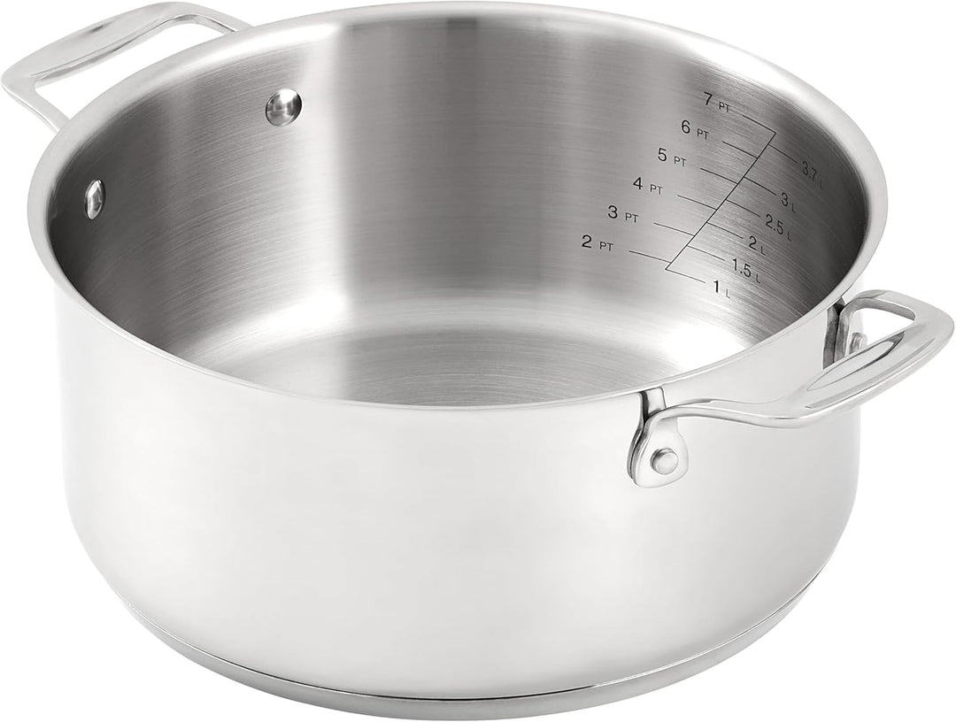 Stellar 24c m Schmortopf, 3.7L, Edelstahl, Silber, 24 cm 28 x 18 x 24 cm, 28 x 18 x 24 cm