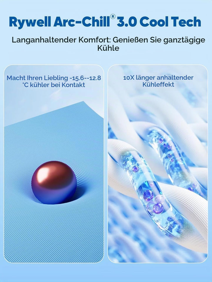 Rywell Kühlmatte für Hunde und Katzen, 110x80 cm, feuchtigkeitsableitend, mit Farbwechsel &amp; selbstkü