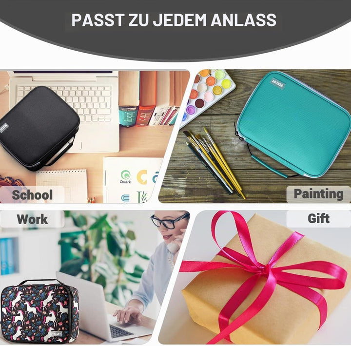 VASCHY Grosse Federmäppchen, Multi Fächer Mäppchen Organizer 72 Stück Etui Schule Federmappe Federta