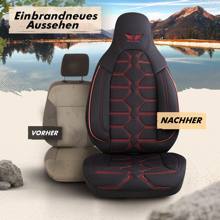 Auto Sitzbezüge für Pilot Vordersitze Fahrer und Beifahrer kompatibel für Adria Wohnmobil Caravan in