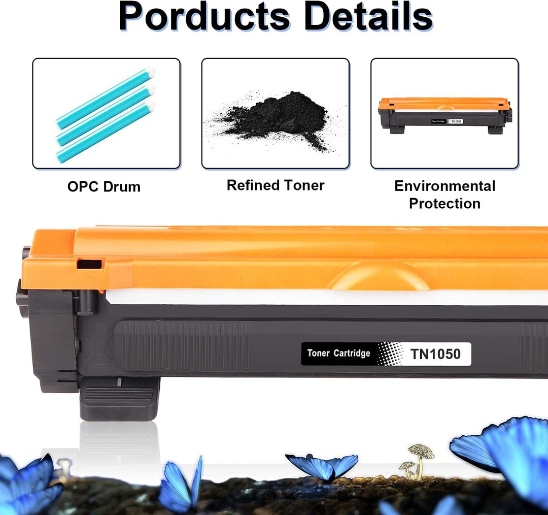 LOSMANN 4X Toner-Kartusche & 1x Trommel Kompatibel zu Brother TN1050 DR1050 für Brother MFC-1810 E M