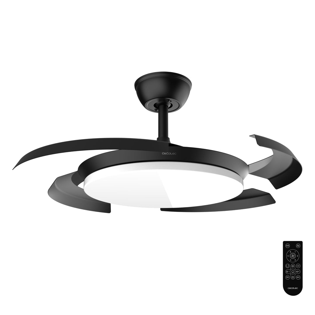 Cecotec Deckenventilator mit Licht Aero 4500 Puzzle Invisible Black | 30 W DC-Motor, Fernbedienung,
