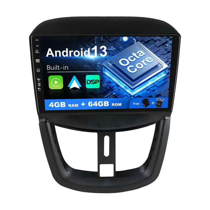 SXAUTO Android 12 IPS Autoradio Passt für Peugeot 207 (2006-2015) - Eingebaut Wireless Carplay/Andro