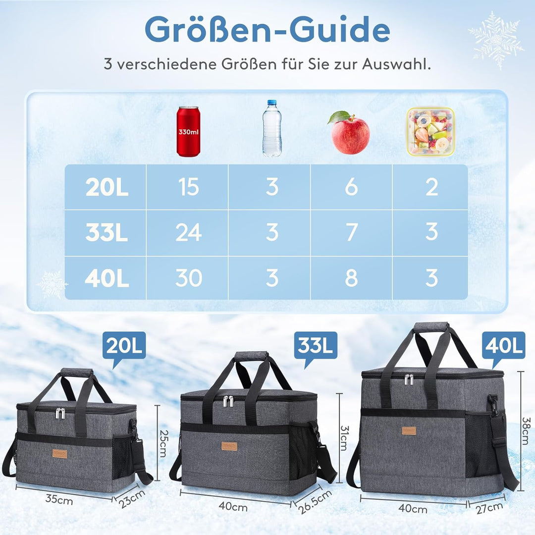 Lifewit 33L Kühltasche Gross faltbar Kühlkorb Kühlbox Isoliertasche Thermotasche Picknicktasche für