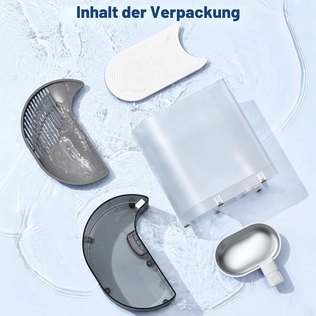 Trinkbrunnen für Katze Kabellos ohne Filter, 3.8L Katzenbrunnen Kabellos mit Abwasser-Trennungs-Syst