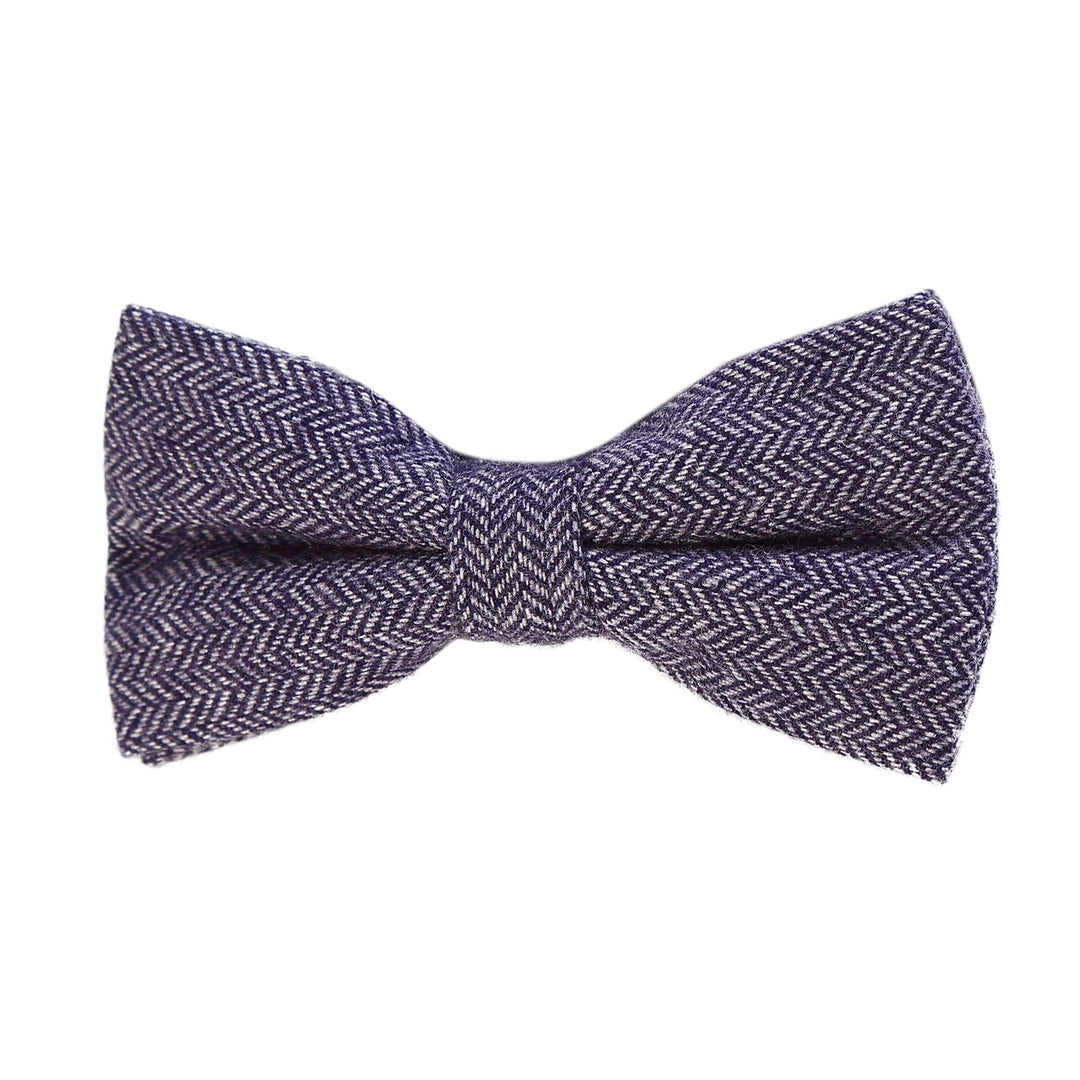 DonDon Herren Fliege 12 x 6 cm kariert gebunden und stufenlos justierbar aus Baumwolle im Tweed Styl