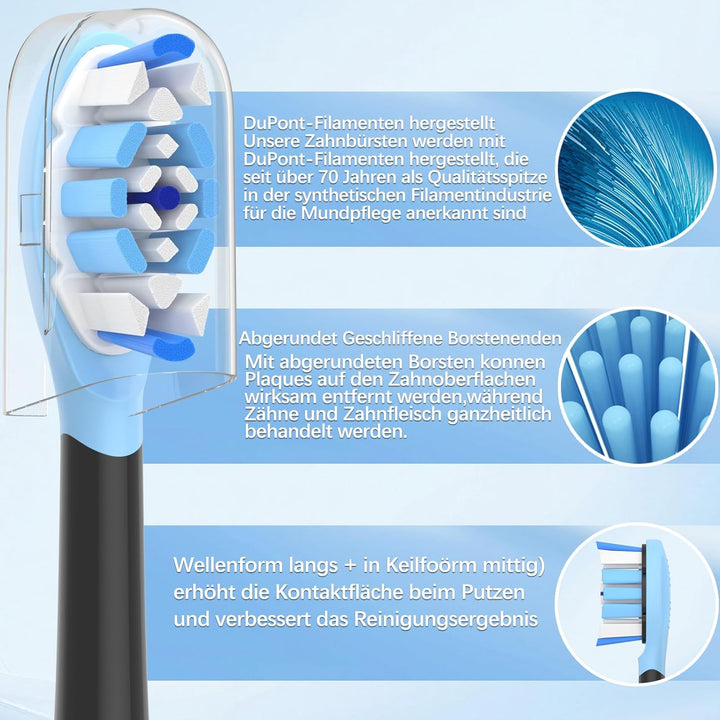 16er Ersatzbürsten Kompatibel mit Philips Sonicare Elektrische Zahnbürste,Bürstenköpfe Zahnbürstenau