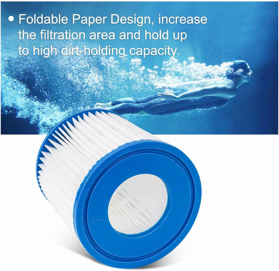 YanBan Schwimmbad-Filterkartusche kompatibel mit Best-Way 58381 Filterpumpe, 2 Stück Ersatzfilter ko