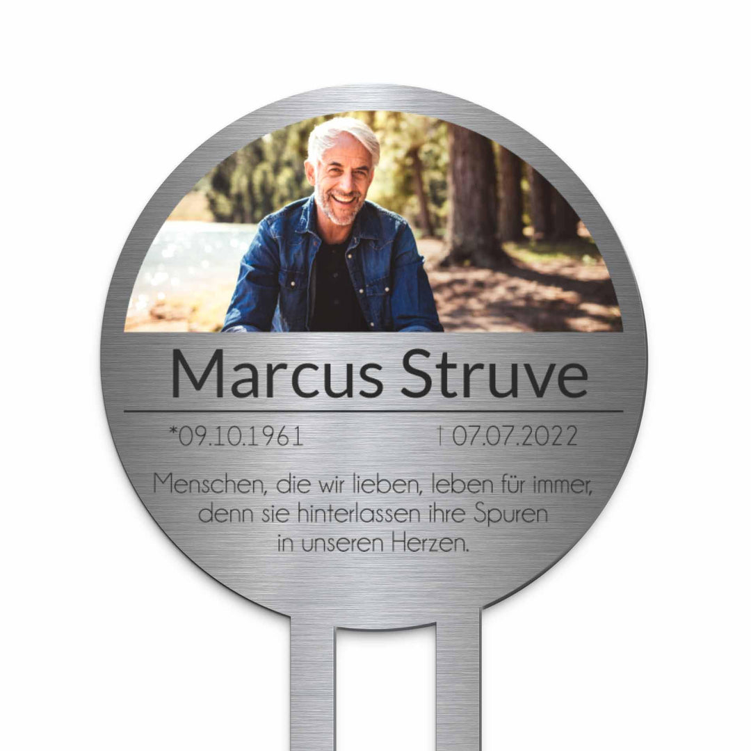 CHRISCK design Edelstahl Grabstecker - Blumenstecker - Gartenstecker | Personalisierte Metall Grabde