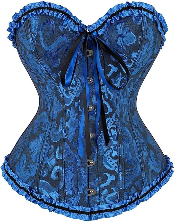 Korsett Schwarz Corsage Kleid Rock elegant Kostüm mit korsettkleid Spitze Lace nrock sexy Karneval F
