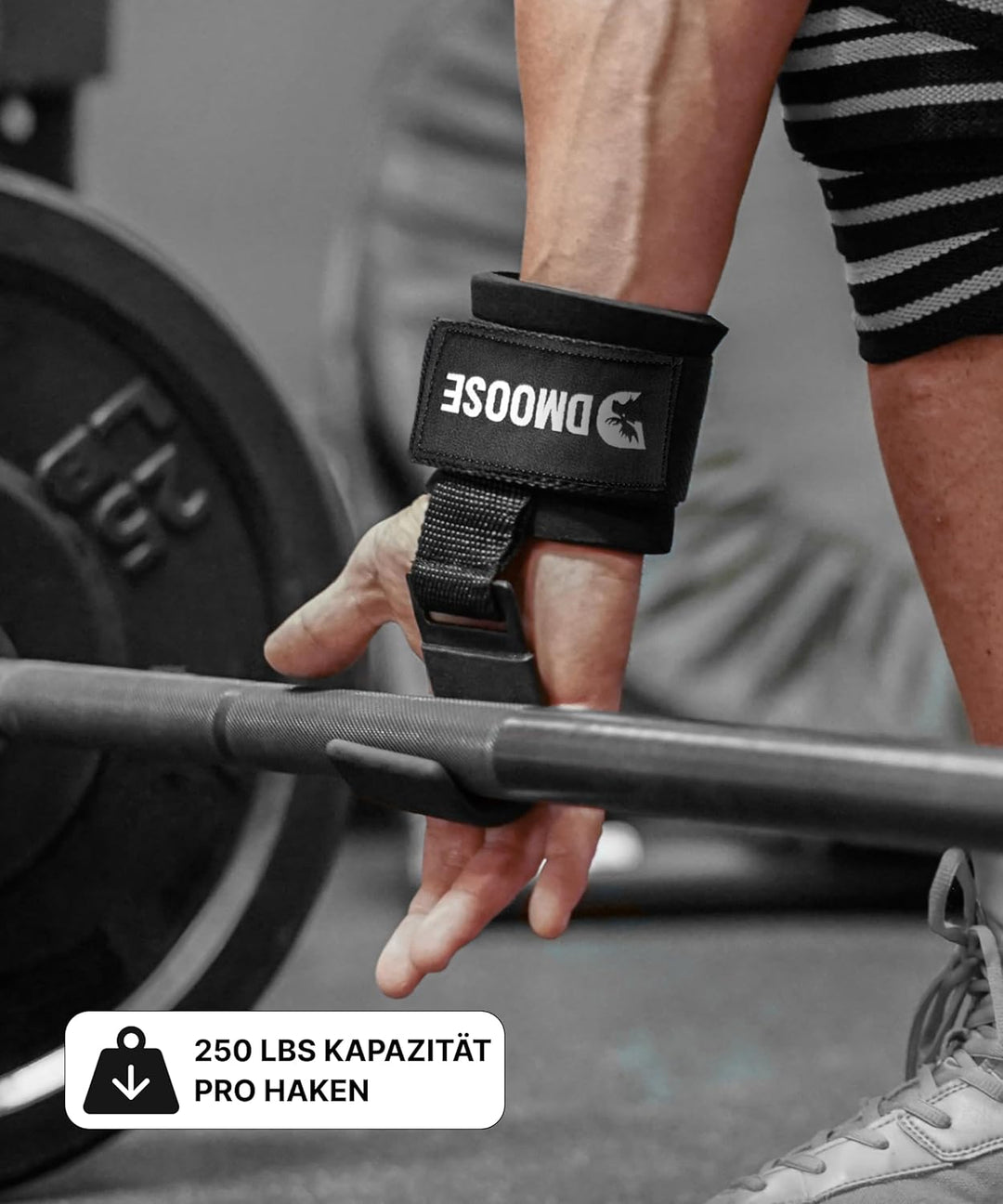 DMoose Fitness Zughilfen Krafttraining für Männer &amp; Frauen (Paar) - Reissfestes Nylon mit 8 mm dicke