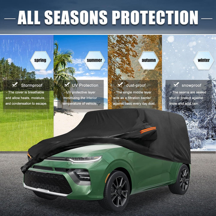 X AUTOHAUX Durable Autoabdeckung für Kia Soul (2009-2025) - Wasserdicht, Winddicht und Allwetterschu