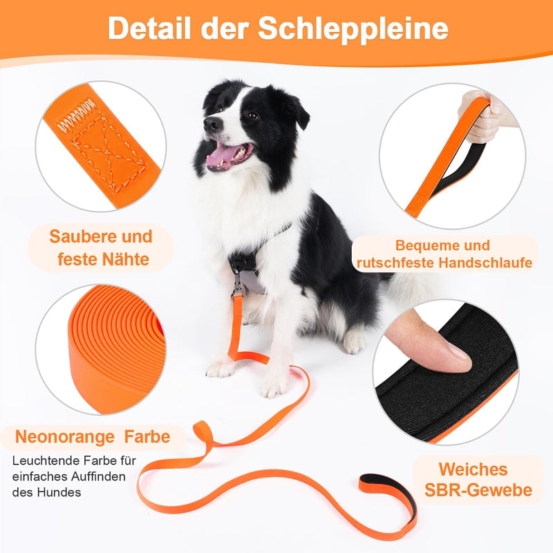 X XBEN Wasserdicht Schleppleine für Hunde,3M 5M 10M 15M 20M 30M Gummierte Schleppleine mit Abschlies