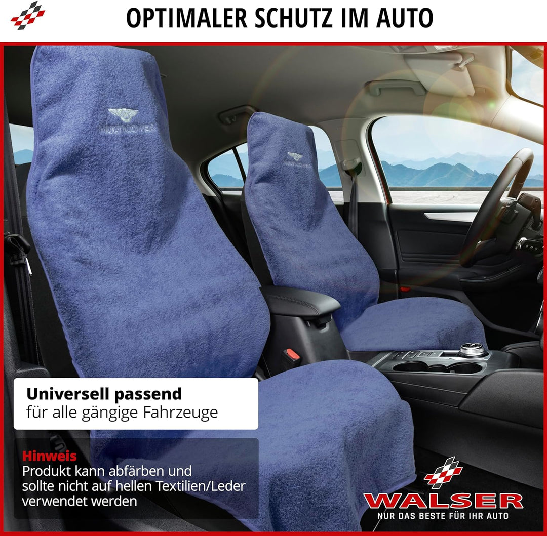 Walser Sitzaufleger Multicover, universal Auto-Sitzauflage, waschbarer Autositz-Überwurf Marineblau,