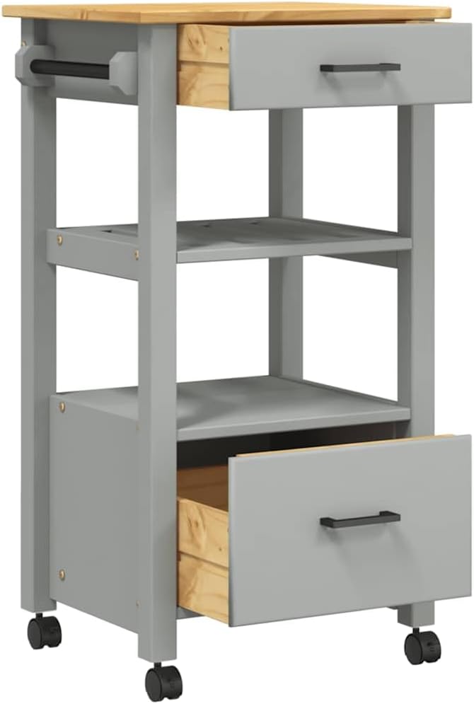 vidaXL Küchenwagen, Servierwagen mit viel Stauraum, Beistellwagen für Küche Wohnzimmer Badezimmer, T