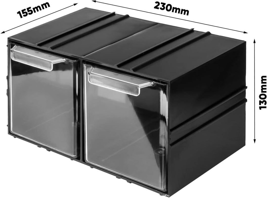 Aufbewahrungsbox mit Schubfächern Sortimentskasten - 6 Stück Transparent Schubladen - 690 x 155 x 13
