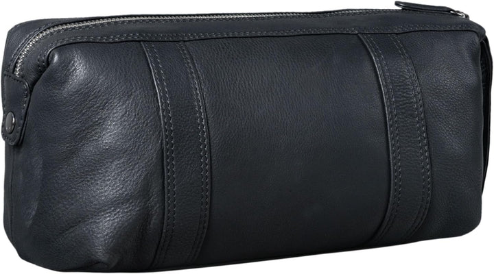 STILORD 'Bruno' Leder Kulturbeutel Vintage für Herren Damen Grosse Kulturtasche Zwei Fächer Waschtas