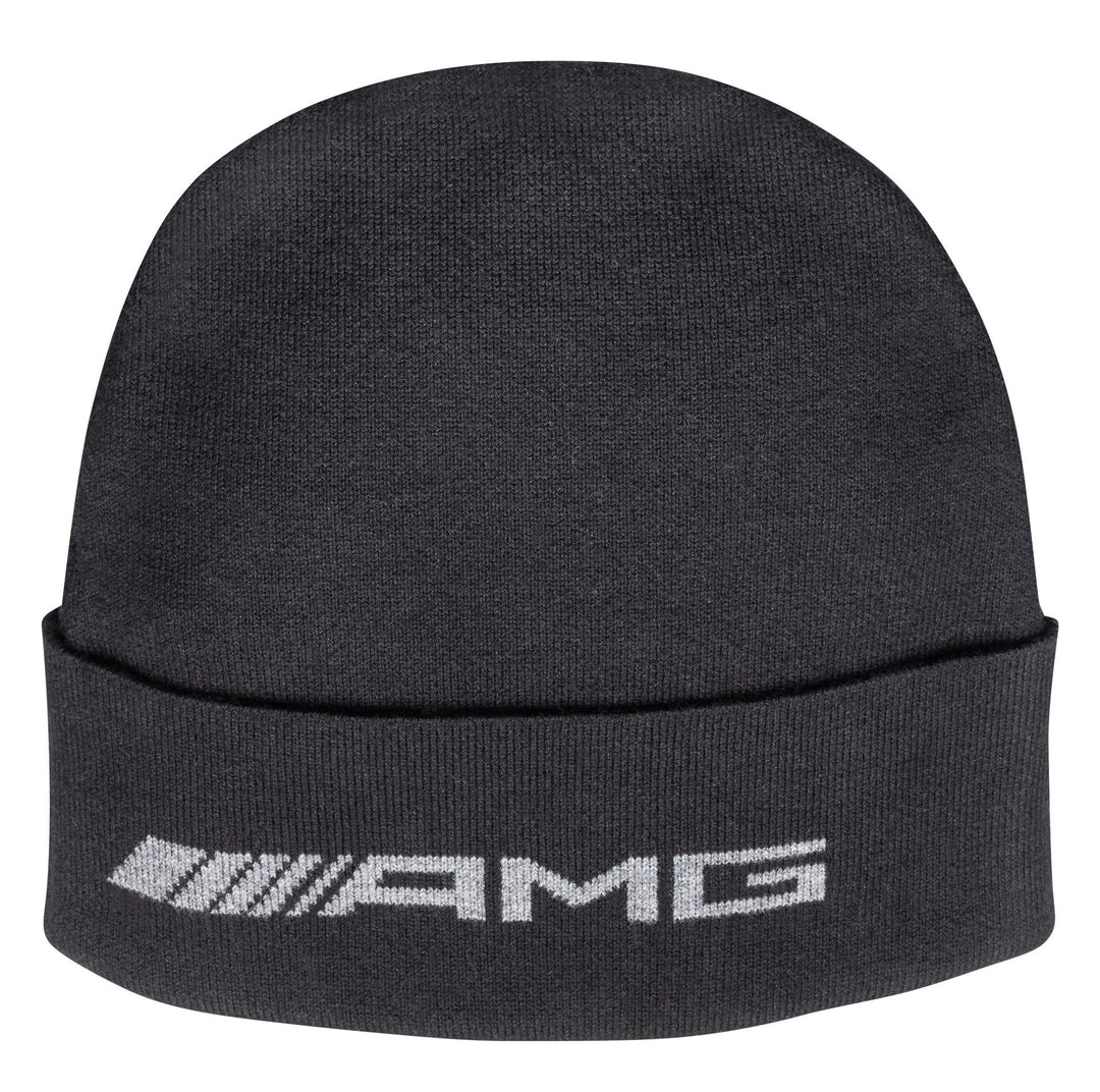 Mercedes-Benz AMG Strickmütze, 100 % Baumwolle, Schwarz und Stickerei, AMG Weiss, offizielle Kollekt