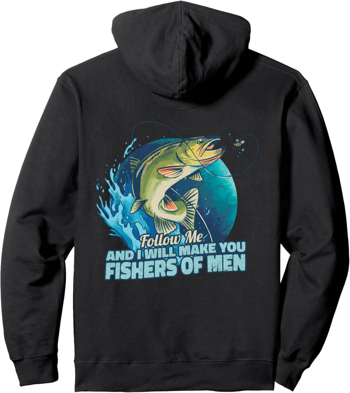 Reverse Print, Fish Animal Sea Quote Fishing Pullover Hoodie